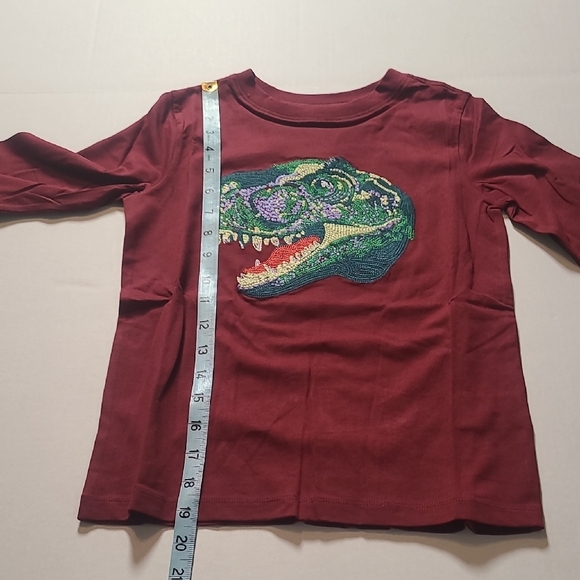 Lands' Ends Dinosaur Graphic Kids Shirt - Maroon NWOT Small - Picture 7 of 10